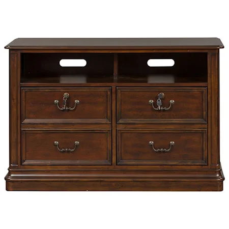 Traditional Media Lateral File with Locking Drawers